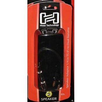 Hosa Cable BNP-116BK, Adaptor,1/4 in TS to Dual Banana Hosa Cable BNP-116BK, Adaptor,1/4 in TS to Dual Banana