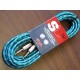 STAGG 20ft Vintage Tweed Instrument Cable Green New