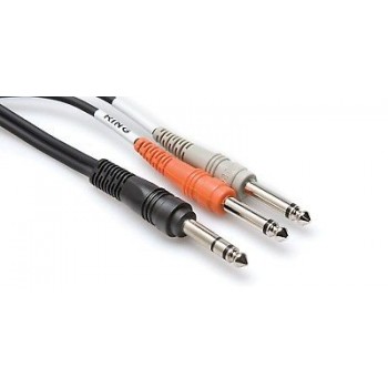 Hosa STP-202, Insert Cable,1/4 in TRS to Dual 1/4 in TS