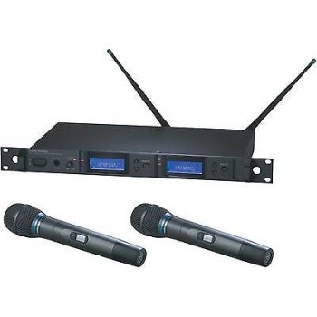 Audio Technica AEW-5255AC Dual Handheld Condenser Microphone System New