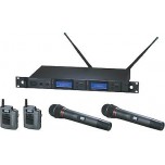 Audio Technica AEW 5414aC Duel System with Pairs of Body Pack and Handheld Trans