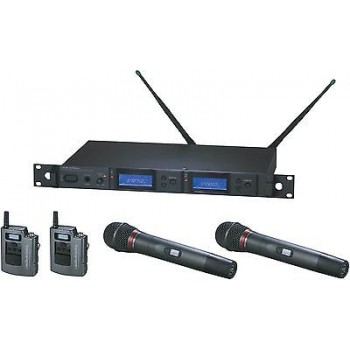 Audio Technica AEW 5414aC Duel System with Pairs of Body Pack and Handheld Trans