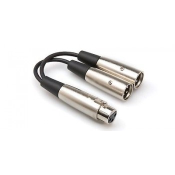 HOSA YXM-121 Y Cable, XLR (F) -Two XLR (M) -6" New