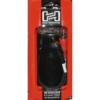 Hosa YMM-232, Y Cable, 3.5 mm TRS to Dual 3.5 mm TRSF